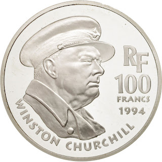 France 100 Francs Silver coin Winston Churchill