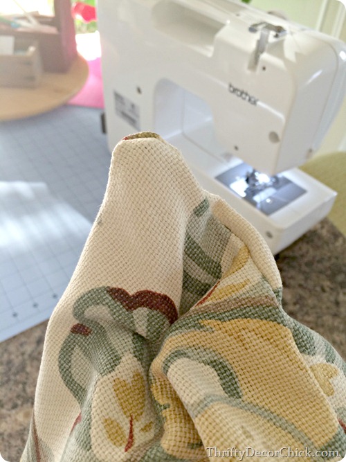 sewing a pillow 