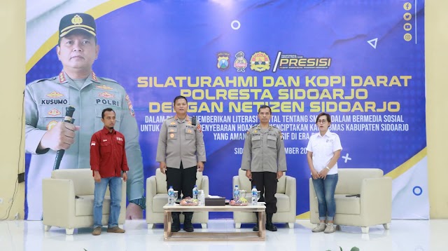 Tangkal Hoaks, Polresta Sidoarjo Kopdar Bareng Netizen