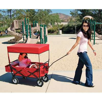 On The Edge 900124 Red Folding Utility Wagon With Handle