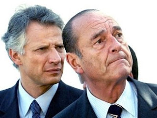 Jacques Chirac, président de la République française et son ministre des Affaires étrangères, Dominique de Villepin
