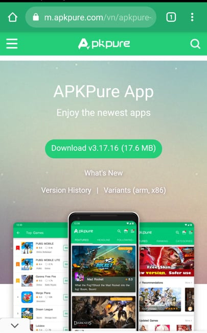 Tải APKPure - Công cụ tải Apk trực tuyến trên APKPure.Com miễn phí c