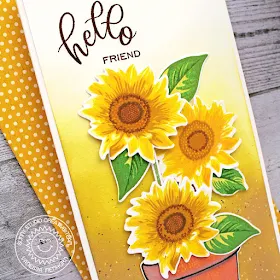 Sunny Studio Stamps: Potted Rose Sunflower Fields Friendship Card by Vanessa Menhorn