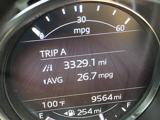 Final trip miles and mileage on the 2017 Mazda CX-9 Grand Touring trip computer