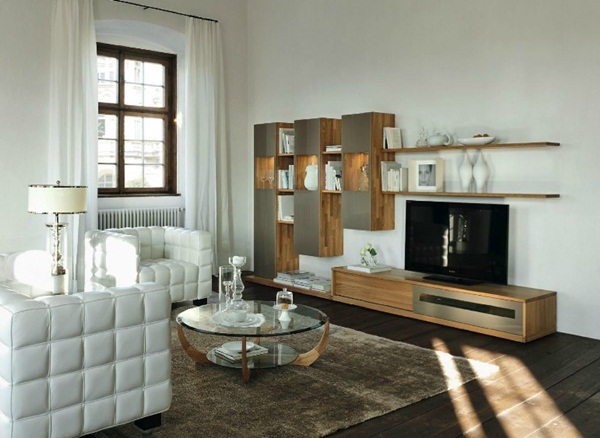 Modern Furniture White wood modern living room