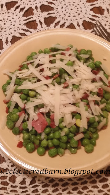 Eclectic Red Barn: Peas and Pancetta Side Dish