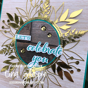 scissorspapercard, Stampin' Up!, CASEing The Catty, Celebrate Sunflowers Bundle, Forever Gold Laser Cut Specilaty Paper, In Good Taste DSP