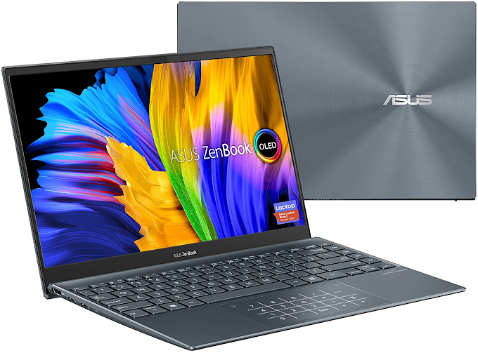 ASUS ZenBook 13 Ultra-Slim Laptop, 13.3” OLED FHD NanoEdge Bezel Display, Intel Core i7-1165G7, 16GB LPDDR4X RAM, 512GB SSD, NumberPad, Thunderbolt 4, Wi-Fi 6, Windows 10 Pro, Pine Grey,UX325EA-ES71