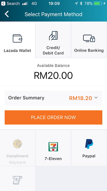 Lazada Wallet as the first payment option