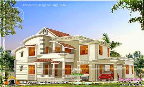 Villa red color design