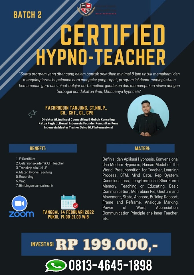 WA.0813-4645-1898 | Certified Hypnosis-Teacher (CH-Teacher) 14 Februari 2022