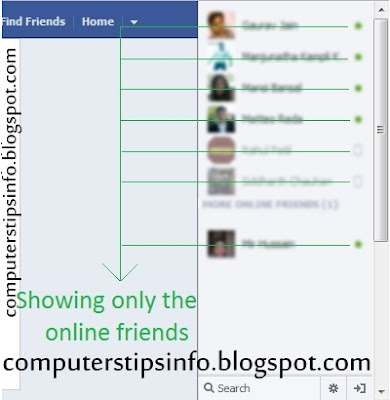 SHOW ONLY ONLINE FRIENDS IN FACEBOOK CHAT