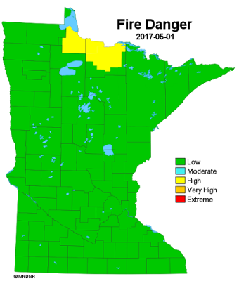 Minnesota fire danger 5/1/17