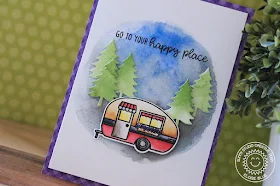 Sunny Studio Stamps: Happy Camper Adventure Themed Happy Place Card by Eloise Blue