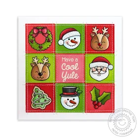 Sunny Studio Stamps: Christmas Icons Grid Style Card by Mendi Yoshikawa