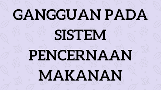 Macam-macam Gangguan Pada Sistem Pencernaan Makanan