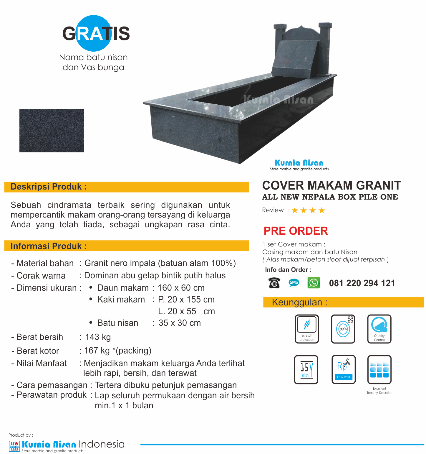 Jual Batu Nisan I Harga Makam Granit Bandung I Tempat 