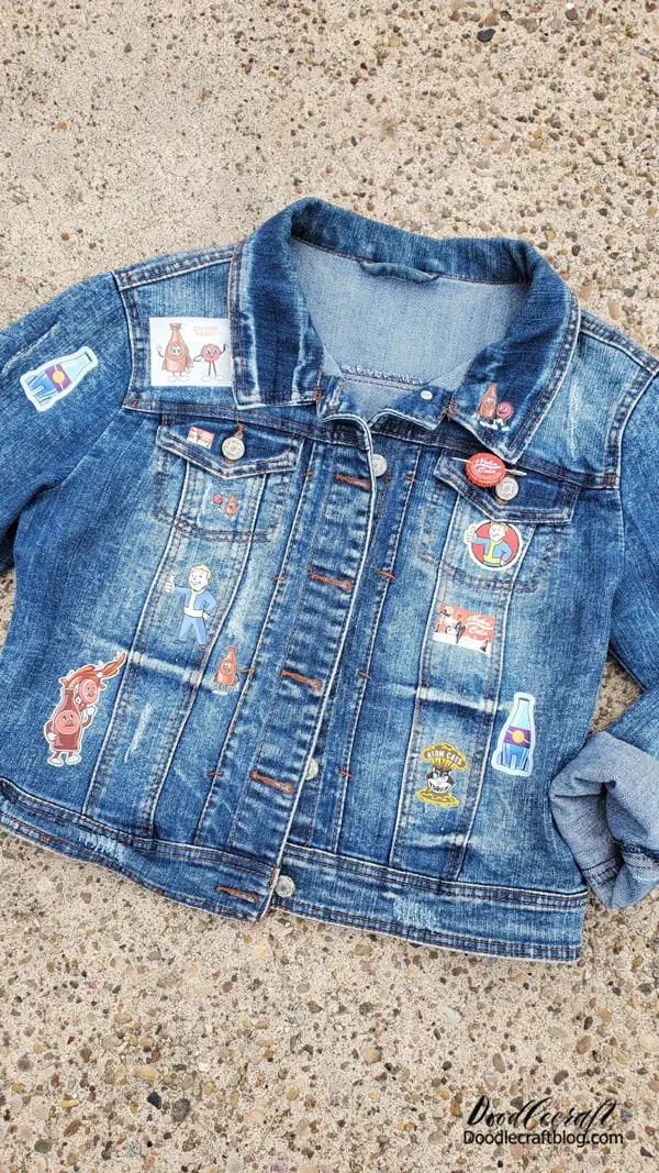 That's it!   Your Fallout-themed jean jacket is now a wearable masterpiece that seamlessly merges video game nostalgia with contemporary style.