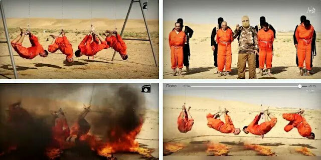 ISIS panggang hidup-hidup 4 tawanan dalam posisi digantung terbalik