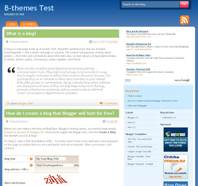 Deep Blue Blogspot Theme