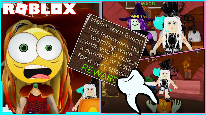 ROBLOX SURVIVE THE RED DRESS GIRL! HALLOWEEN Trick or Treating For TEETH