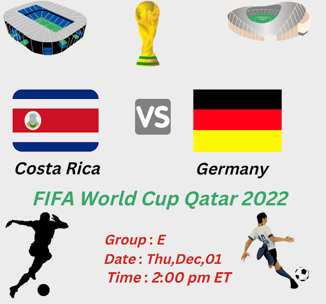 Watch Costa Rica vs Germany Live Streaming Free FIFA world cup Qatar 2022 Soccer game Online