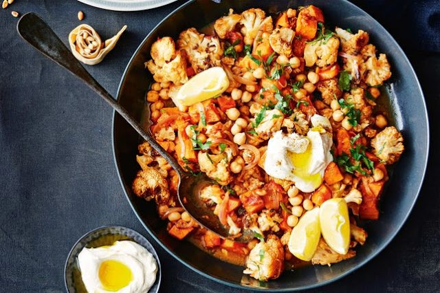 Lebanese roast cauliflower and sweet potato casserole