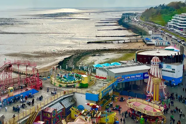 View of Adventure Inside and Adventure Island on Southend's beach