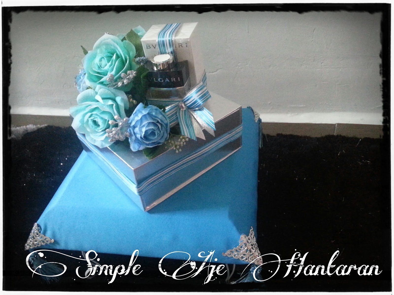 Simple Aje Hantaran: Hantaran Biru dan Silver