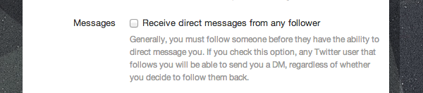 Twitter Gives Users the Option to Receive Direct Message from Followers 