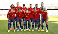 SELECCIÓN DE ESPAÑA SUB 21. Temporada 2020-21. Cucurella, Jorge Cuenca, Moncayola, Javi Puado, Hugo Guillamón, Álvaro Fernández. Riqui Puig, Óscar Rodríguez, Fran García, Brahim, Pedro Porro. SELECCIÓN DE ESPAÑA SUB 21 3 SELECCIÓN DE KAZAJISTÁN SUB 21 0. 13/10/2020. Campeonato de Europa de Selecciones Sub 21 2021, fase de grupos, 8ª jornada. Alcorcón, Madrid, estadio de Santo Domingo.