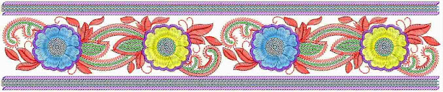 Kleurvolle Floral ontwerper Kant grens