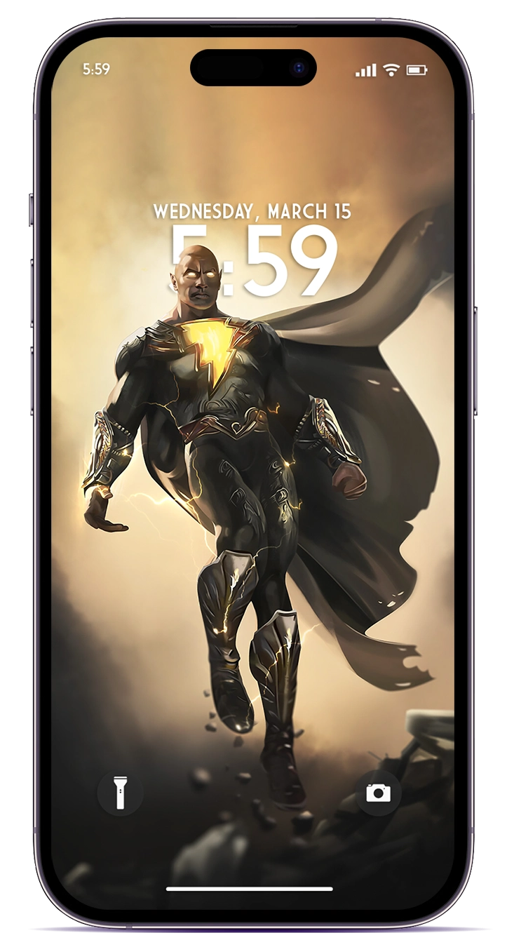 THE ROCK AS BLACK ADAM DC MOVIE WALLPAPER FOR IPHONE