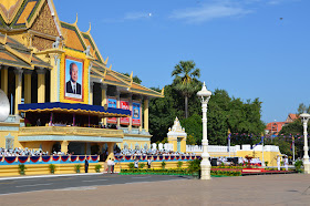 H.E. Sar Kheng addresses King Sihanouk at Royal Palace, Phnom Penh, Cambodia