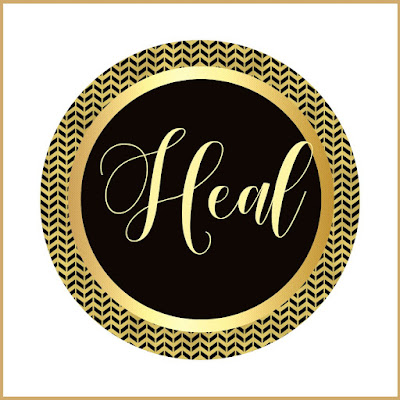 Heal Greeting Cards - Printable Sticker Labels - Gold Black Theme - 10 Free Modern Designs