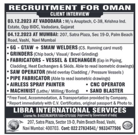 Abroad Assignment Times Jobs Paper Today, 02 December 2023