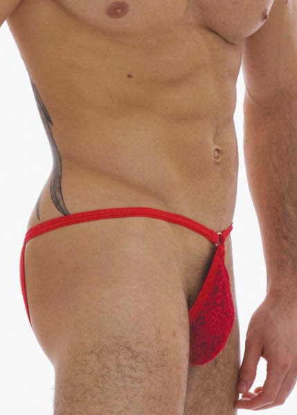 GBGB Wear Sling Shot Thong Red detail