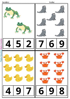 Matemáticas para niños - Conteo para imprimir