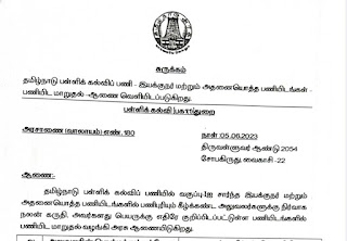 தமிழ்நாடு பள்ளிக் கல்விப் பணி - இயக்குநர் மற்றும் அதனையொத்த பணியிடங்கள் - பணியிட மாறுதல் வழங்கி அரசாணை வெளியீடு - அரசாணை (வாலாயம்) எண்.180  நாள்:05.06.2023