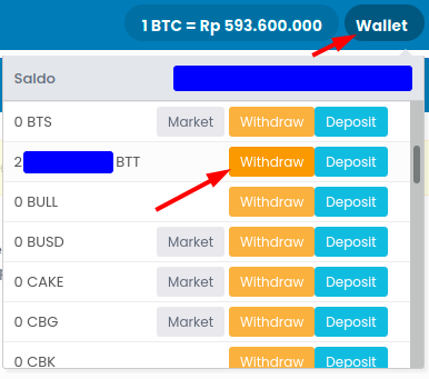 Indodax Wallet