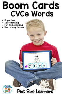 Boom Cards | CVCe Words | Distance Learning | K - 1 If your kids need phonics practice with words that have the tricky or silent e, then this resource is for you. Students select a word that matches a picture, then they fill in the blanks to spell CVCe words then move letters to spell the words.