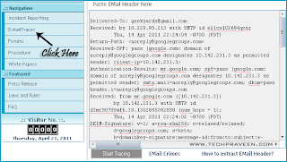 Trace an Email Address Using Header