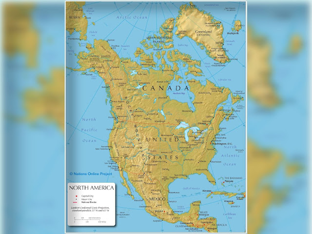 Map Of North America And Canada