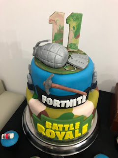 tarta o pastel para fiesta de Fortnite 8