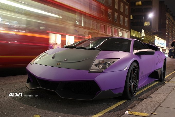 Purple and matt Lamborghini Murcielago LP670SV