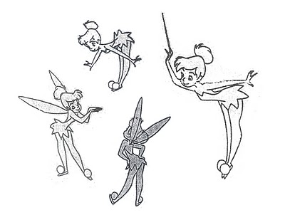 coloring pages disney tinkerbell. 4 Style Tinkerbell Coloring