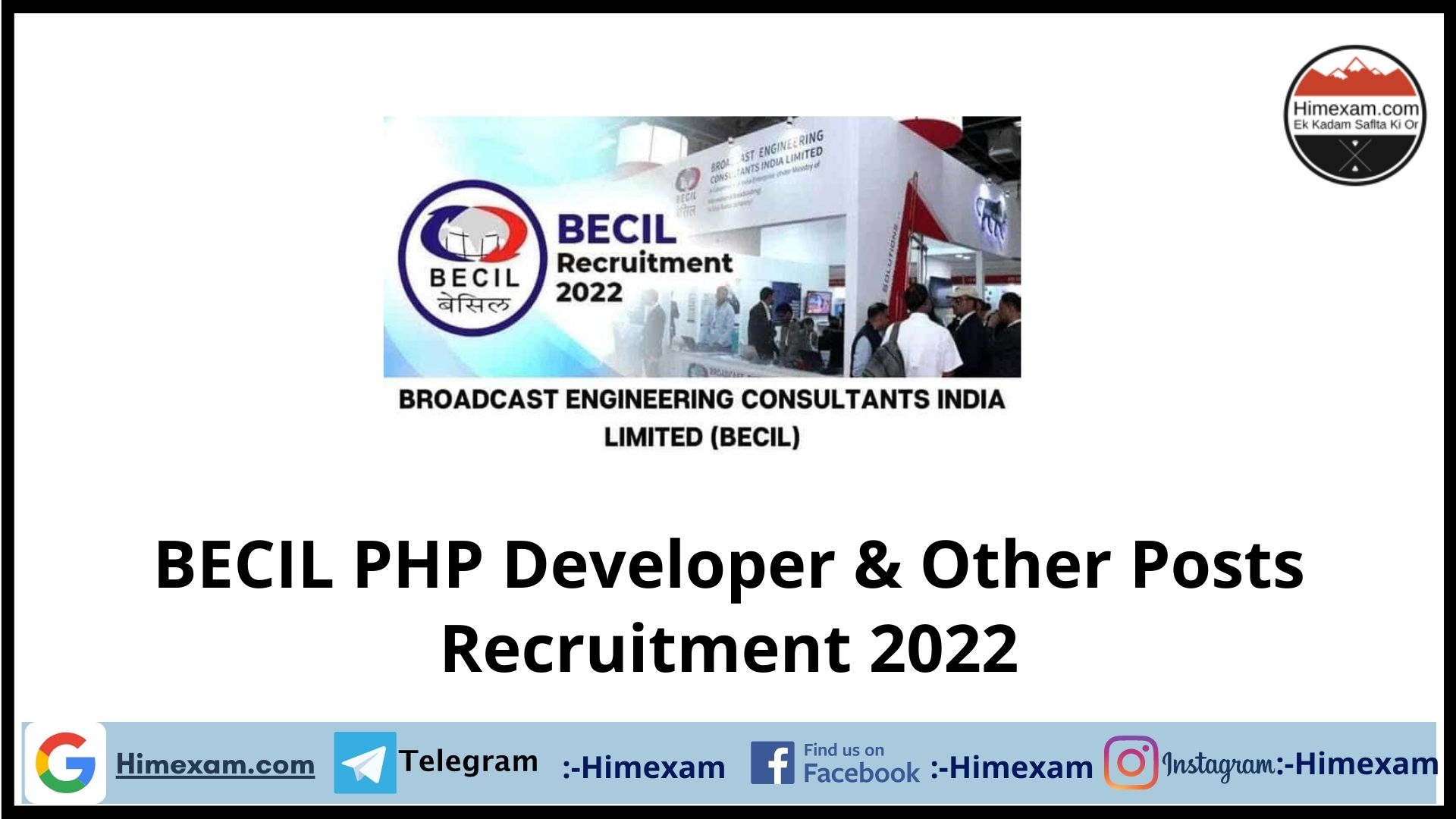 BECIL PHP Developer & Other Posts Recruitment 2022