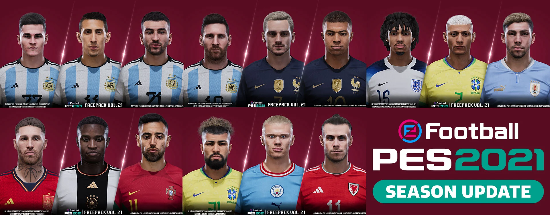 NEW PES 2021 Facepack Vol 21 By Jonathan Facemaker