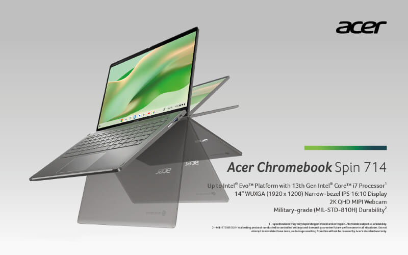 GPC 2023: Acer Chromebook Spin 714 series unveiled w/ Intel 13th gen, and 2K webcam!