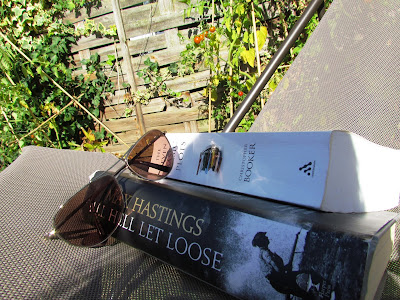 deckchair, Max Hastings, sunglasses, reading, garden, books